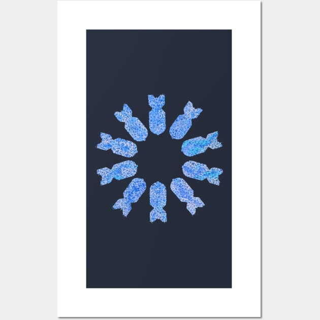 Crazy Daisy (blue) Wall Art by BrownWoodRobot